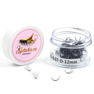 Mi Fan Sẵn 6D, Dày 0.05 / 0.07mm, Siêu Mềm Mịn, Độ Cong C/CC/D, Hộp 200 Fan - EYELASHES