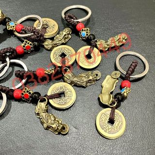 Móc Khoá Tỳ Hưu - 5 Xu Ngũ Đế Bằng Đồng Phong Thuỷ - Bình An - Tài Lộc - May Mắn