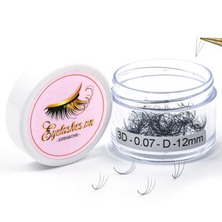 Mi Fan Sẵn 3D, Dày 0.07 / 0.10mm, Siêu Mềm Mịn, Độ Cong C/CC/D, Hộp 200 Fan - EYELASHES
