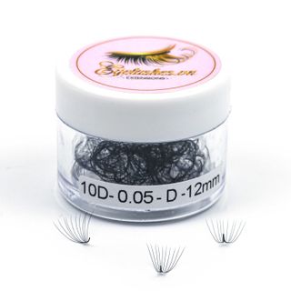 Mi Fan Sẵn 10D, Dày 0.05mm, Siêu Mềm Mịn, Độ Cong C/CC/D, Hộp 200 Fan - EYELASHES