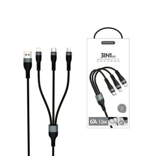 Cáp dữ liệu 3in1 Sendem M37 6A sạc siêu nhanh
