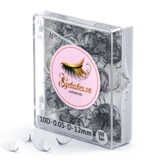 Mi Fan Sẵn 10D, Dày 0.05mm, Siêu Mềm Mịn, Độ Cong C/CC/D, Hộp 500 Fan - EYELASHES