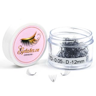 Mi Fan Sẵn 7D, Dày 0.05mm, Siêu Mềm Mịn, Độ Cong C/CC/D, Hộp 200 Fan - EYELASHES