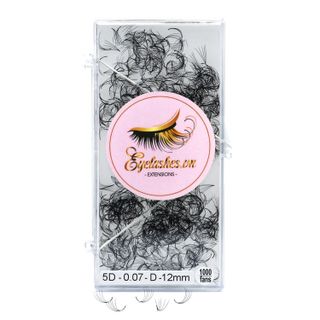 Mi Fan Sẵn 5D, Dày 0.07mm, Siêu Mềm Mịn, Độ Cong C/CC/D, Hộp 1000 Fan - EYELASHES