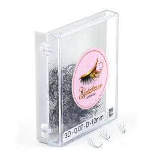 Mi Fan Sẵn 3D, Dày 0.07 / 0.10mm, Siêu Mềm Mịn, Độ Cong C/CC/D, Hộp 500 Fan - EYELASHES