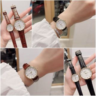 Đồng hồ cặp nam nữ chính hãng Halei ah545 day da cao cấp sang trọng chống nước tốt