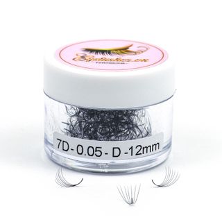 Mi Fan Sẵn 7D, Dày 0.05mm, Siêu Mềm Mịn, Độ Cong C/CC/D, Hộp 200 Fan - EYELASHES