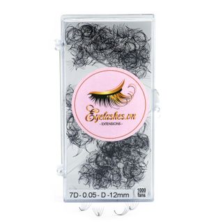 Mi Fan Sẵn 7D, Dày 0.05mm, Siêu Mềm Mịn, Độ Cong C/CC/D, Hộp 1000 Fan - EYELASHES