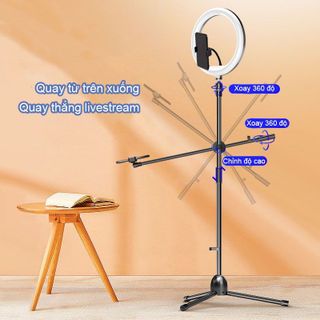 Bộ Giá Đỡ Quay Video Topshot H65 CÓ ĐÈN 33CM - Chân Quay Video Chụp Ảnh Từ Trên Xuống - Hỗ Trợ Livetream