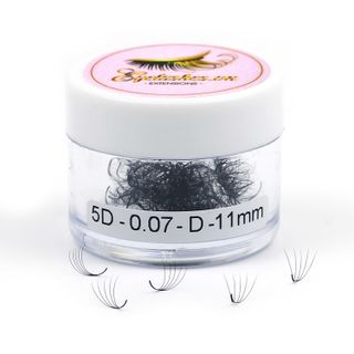 Mi Fan Sẵn 5D, Dày 0.07mm, Siêu Mềm Mịn, Độ Cong C/CC/D, Hộp 200 Fan - EYELASHES