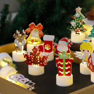 Đèn Nến Điện Tử Hình Ông Già Noel Người Tuyết Trang Trí Giáng Sinh