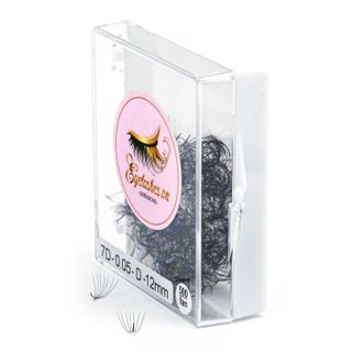 Mi Fan Sẵn 7D, Dày 0.05mm, Siêu Mềm Mịn, Độ Cong C/CC/D, Hộp 500 Fan - EYELASHES
