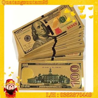 Sỉ Lá Tiền Mạ Vàng 100 Đô - 100 USD Lưu Niệm Lì Xì Tết Tài Lộc May Mắn