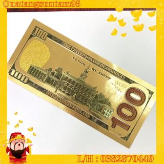Sỉ Lá Tiền Mạ Vàng 100 Đô - 100 USD Lưu Niệm Lì Xì Tết Tài Lộc May Mắn