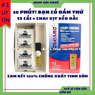 Bao Cao Su Chống Xuất Tinh Sớm Volcano 7in1 hộp 12 Cái Plus - Vua Của BCS Cao Cấp Siêu Gai Kéo Dài Hiệu Quả Cho Nam