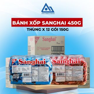 Bánh Xốp phủ kem Sanghai Jumbo ăn vặt vị socola và sữa 307,2g An Gia Sweets & Snacks
