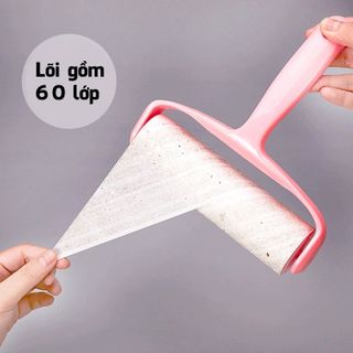 Cây Lăn Bụi Làm Sạch Quần Áo, Ga Giường, Sofa, Lông Chó Mèo - Lõi Lăn Bụi Dự Phòng 60 Lớp - HL030