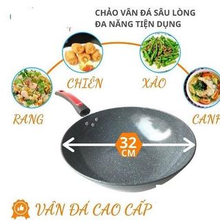 CHẢO ĐÁ HOA CƯƠNG SÂU LÒNG 30CM