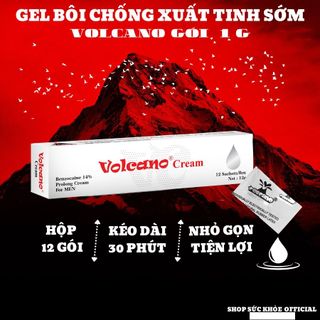 Gel bôi trơn Volcano 14% Benzocain, hỗ trợ quan hệ lâu ra cho nam giới cực kỳ chất lượng - Hộp 12 gói 1g