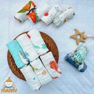Manny- Sét 3 Khăn Sữa Muslin- Sợi Tre Cao Cấp