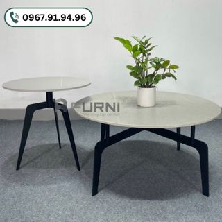 Bộ bàn tiếp khách sofa đôi cao thấp mặt đá tròn SL TS0961/06-09E | Nội Thất Furni giá sỉ