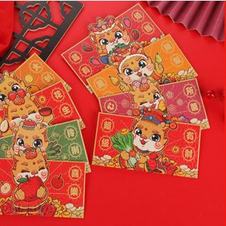 BAO LÌ XÌ 2024, Set Bao Lì Xì 3 Chiều, Nền Ánh Xà Cừ Bóng (Set 8Cai 8 mẫu )
