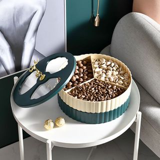 KHAY MỨT TRÒN 2 TẦNG NẮP HÌNH HƯƠU
