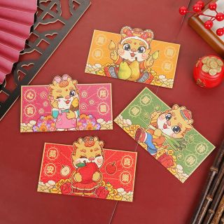 BAO LÌ XÌ 2024, Set Bao Lì Xì 3 Chiều, Nền Ánh Xà Cừ Bóng (Set 8Cai 8 mẫu )