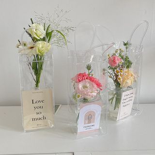 TÚI ĐỰNG LY TRONG SUỐT, QUÀ TẶNG, HOA (CÓ NÚT)
