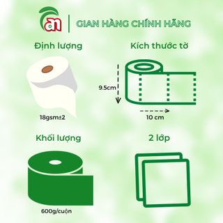 Giấy vệ sinh cuộn lớn PONYO JB600 2 lớp chất lượng cao vân lụa trơn 600g - Thiên An Nam paper