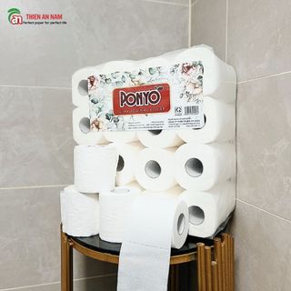 Giấy vệ sinh cuộn nhỏ Ponyo 32 cuộn - Giấy vệ sinh cho khách sạn, nhà nghỉ, homestay