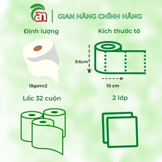 Giấy vệ sinh cuộn nhỏ Ponyo 32 cuộn - Giấy vệ sinh cho khách sạn, nhà nghỉ, homestay