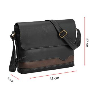 Cặp da văn phòng nam đeo chéo Zenka đựng ipad, đựng vừa laptop 13 inch lịch sự, sang trọng_ZIP04