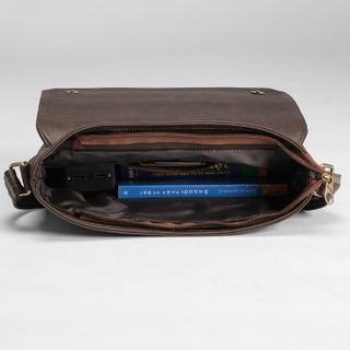 Cặp da văn phòng nam đeo chéo Zenka đựng ipad, đựng vừa laptop 13 inch lịch sự, sang trọng_ZIP04