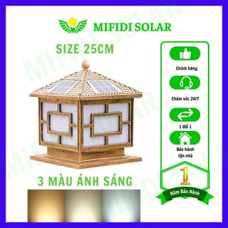 Đèn trụ cổng hình cây tùng 3 chế độ màu size 25cm Chính Hãng Mifidi Solar, Giá sỉ cực tốt dành cho Quý Đại Lý của Mifidi Sỉ/Đại Lý chỉ từ 5 Bộ giá sỉ