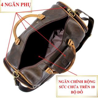 Túi da du lịch cao cấp chống nước cỡ lớn Zenka rộng rãi đựng được nhiều đồ rất tiện dụng_ZKDL01