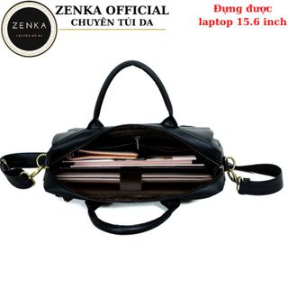 Cặp xách công sở cặp da đựng laptop 15 6 inch Zenka nhiều ngăn tiện dụng rất sang trọng và lịch lãm_ZKC19
