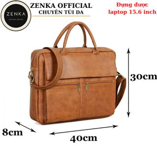Cặp xách công sở cặp da đựng laptop 15 6 inch Zenka nhiều ngăn tiện dụng rất sang trọng và lịch lãm_ZKC19