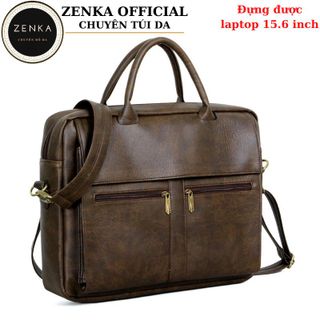 Cặp xách công sở cặp da đựng laptop 15 6 inch Zenka nhiều ngăn tiện dụng rất sang trọng và lịch lãm_ZKC19