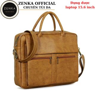 Cặp xách công sở cặp da đựng laptop 15 6 inch Zenka nhiều ngăn tiện dụng rất sang trọng và lịch lãm_ZKC19