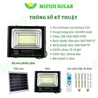 Đèn pha báo pin 100W NLMT sáng trắng Chính Hãng Mifidi Solar, Giá sỉ cực tốt dành cho Quý Đại Lý của Mifidi Sỉ/Đại Lý chỉ từ 5 Bộ