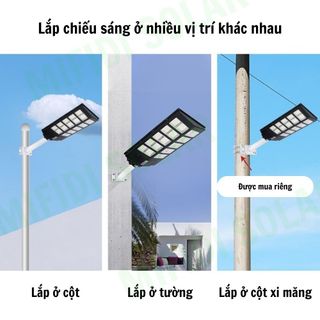Đèn Năng Lượng Mặt Trời 500W Liền Thể hai cánh Mifidi Solar Siêu Sáng, BH đến 24 Tháng