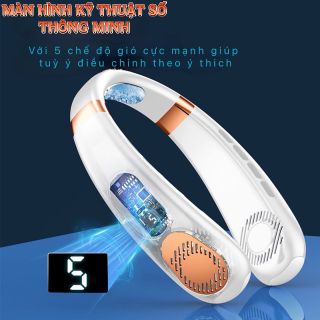 Quạt đeo cổ điều hoà không khí lạnh 5 mức gió kèm đèn led