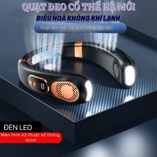 Quạt đeo cổ điều hoà không khí lạnh 5 mức gió kèm đèn led