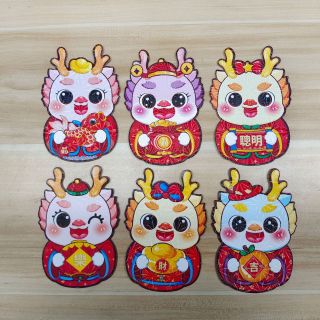 BAO LÌ XÌ TẾT 2024, Bao Lì Xì Giáp Thìn 3 chiều chú hề cực yêu ( set 6 cái 6 mẫu)