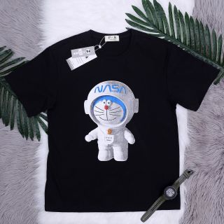 Áo Thun Unisex Form Rộng In Hình Đôremon Phi Hành Gia Nam Nữ, Hàng Cotton 100% co giản 4 chiều thoáng mát