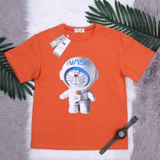 Áo Thun Unisex Form Rộng In Hình Đôremon Phi Hành Gia Nam Nữ, Hàng Cotton 100% co giản 4 chiều thoáng mát