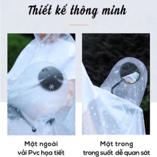 Áo Mưa Nhựa Dẻo Bông Tuyết Chống Nước- Áo To Rộng