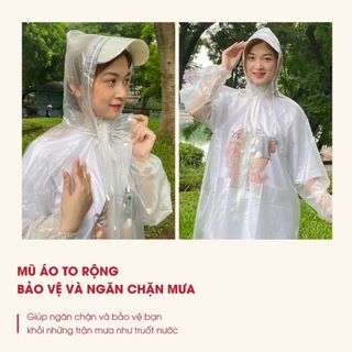 BỘ QUẦN ÁO MƯA TRONG SUỐT - NHỰA DẺO, DAI, BỀN HÀNG ĐẸP