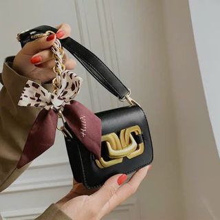 [ MiNi ] Túi xách nữ mini Quảng Châu đeo chéo khoá đồng chất da PU